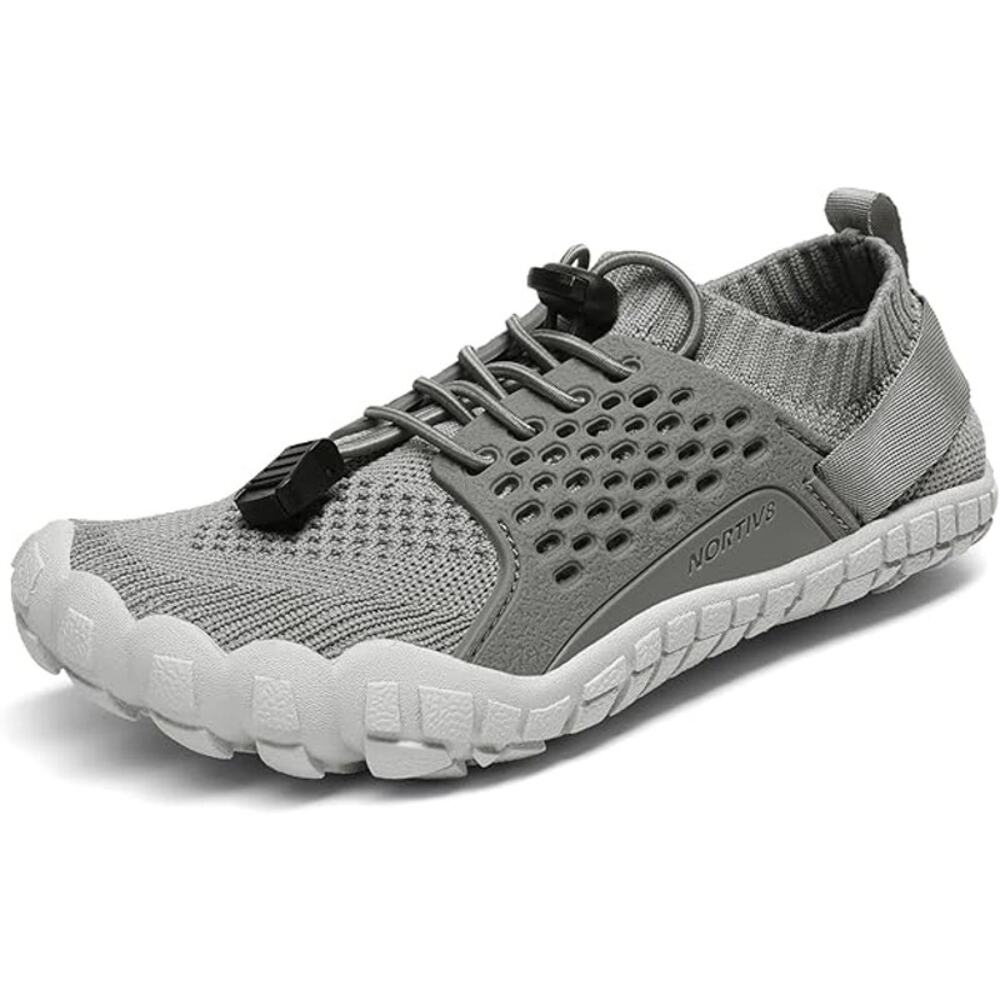 New Nortiv8 Little Boys 12 Gray Lace Up Barefoot Non Slip Aqua Socks Water Shoes